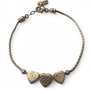 Brighton Silver Tone Heart Charm Anklet